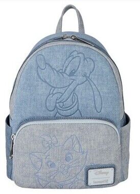 Loungefly Disney Dogs & Cats Faux Denim Mini Backpack
